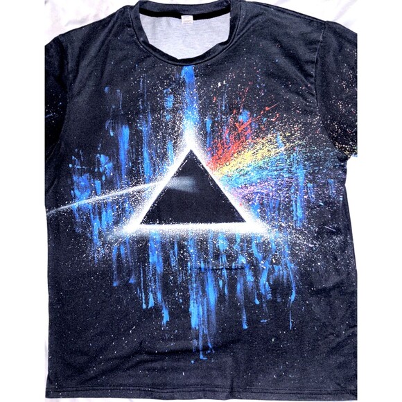 Pink Floyd Dark Side Of The Moon Shirt Size Large Paint Splatter - Picture 1 of 5